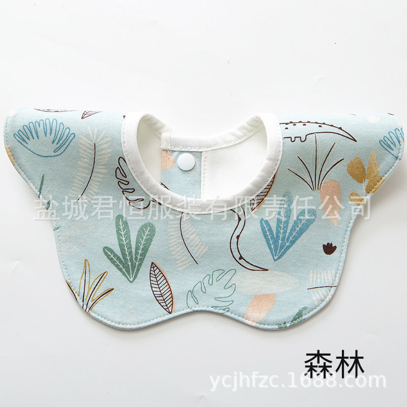 Pure Cotton 360° Rotatable Baby Bib - Petal-Shaped Drool Bib