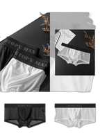 2-Pack Men's Breathable Mesh Ice Silk U-convex Low Waist Boxer Briefs