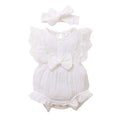 Infant And Toddler GirlsCandy-colored Lace Romper With Bib