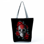 Portable Large Capacity Skull Printed Handbag