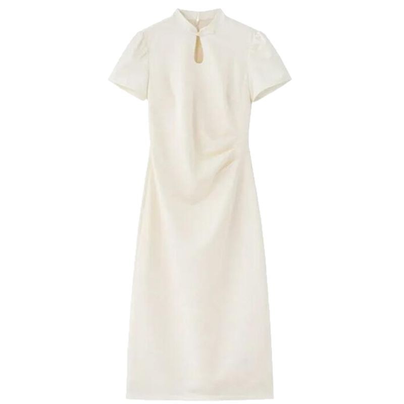 Women's Solid-Color Casual Modified New Chinese-style Dress