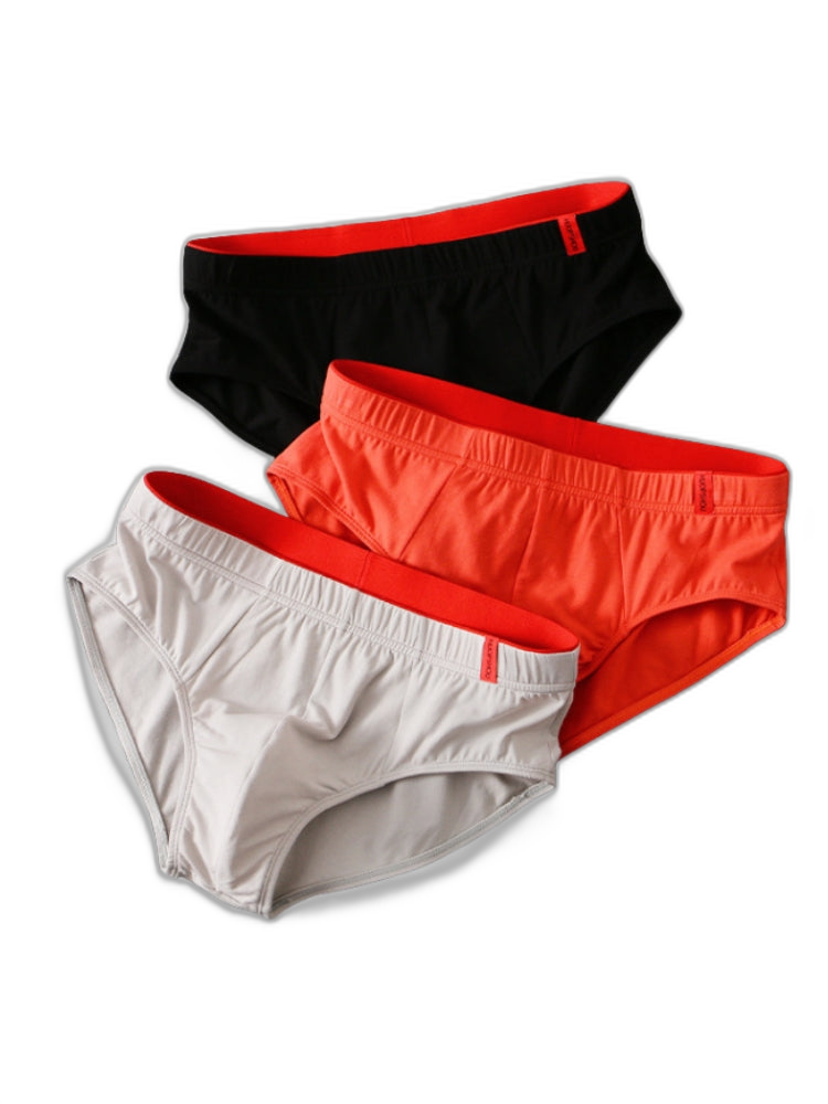 4 Pack Men's Solid Color Cotton Low-Rise Seamless Comfort Briefs