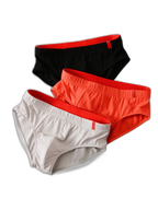 4 Pack Men's Solid Color Cotton Low-Rise Seamless Comfort Briefs