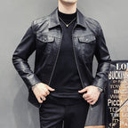 Men's Premium Quilted Leather Jacket - Fall Winter Casual Outerwear