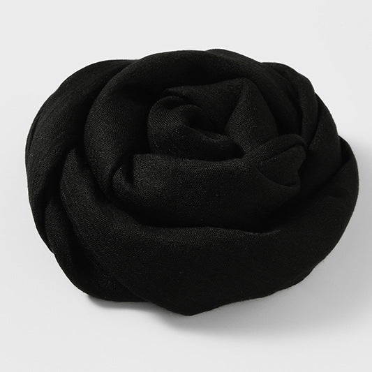 Artistic Sunscreen Solid Color Cotton And Linen Scarf
