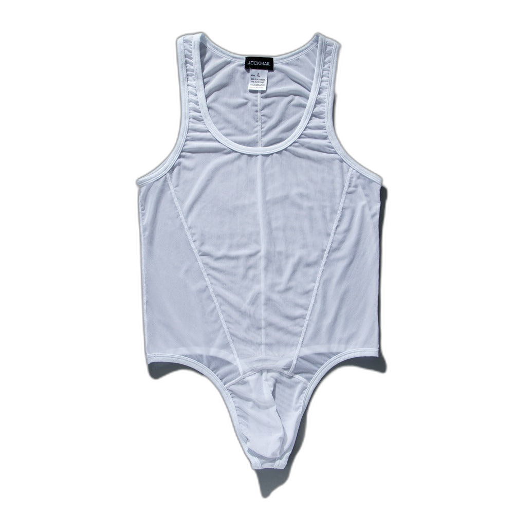 High-Cut Mesh Thong Bodysuit