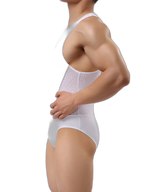 Mens Sexy Sheer Mesh Wrestling Bodysuit