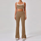 Outdoor Sports Yoga Suits Women's Spaghetti Strap Contrast Color Fitness Set Outfits