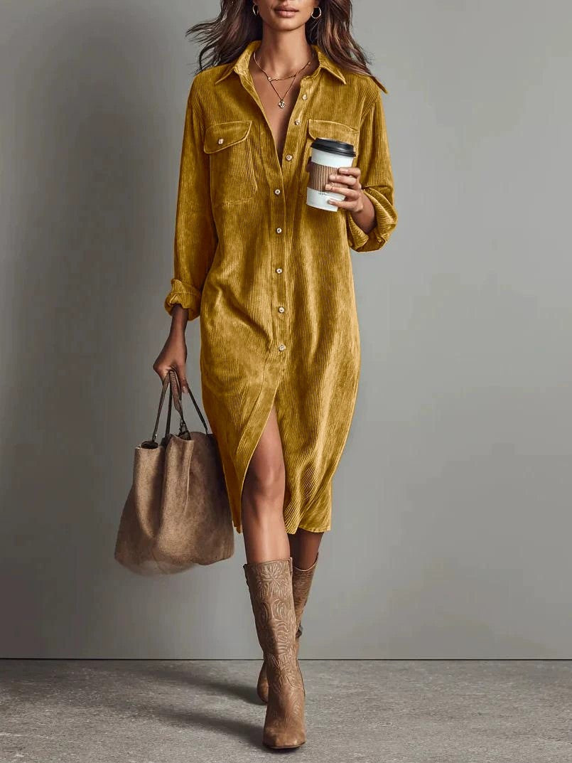 The Chic Edit – Women’s Button-Down Collar Casual Dress