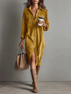 The Chic Edit – Women’s Button-Down Collar Casual Dress