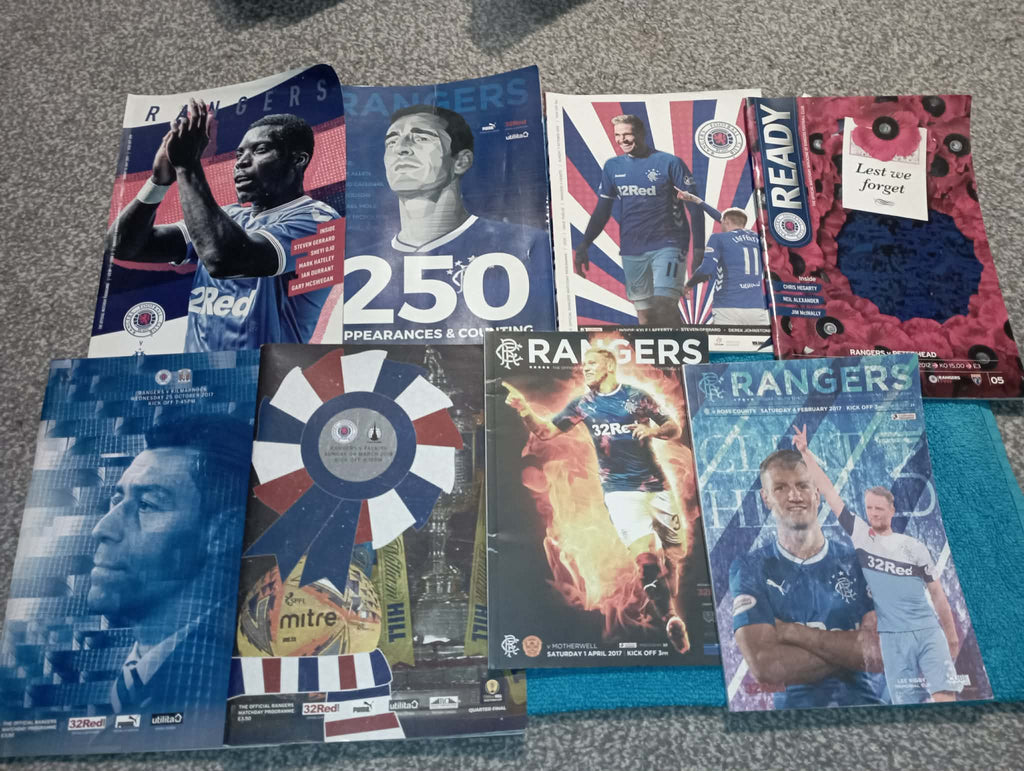 8 RANGERS FC MATCHDAY PROGRAMMES