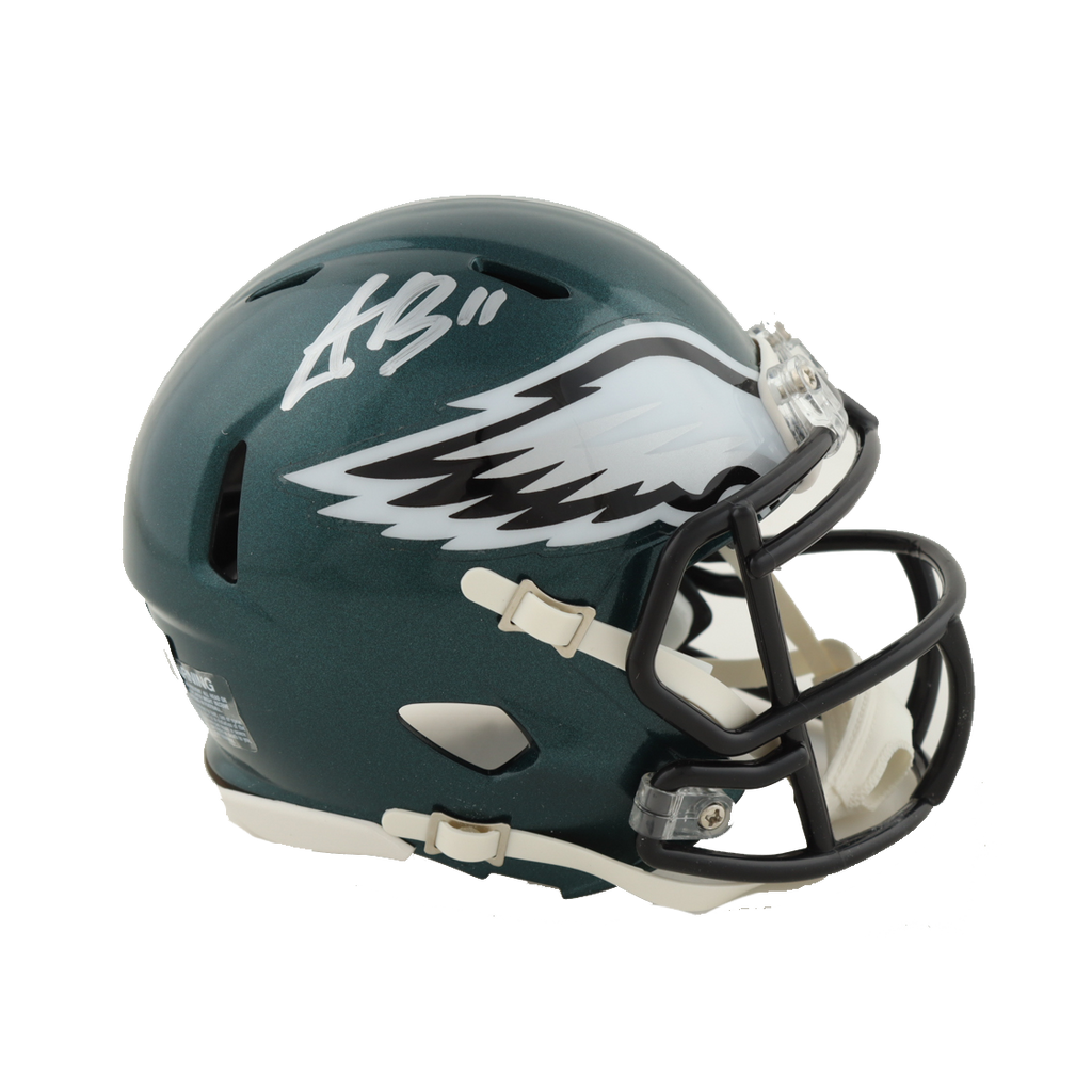 AJ Brown Signed Eagles Speed Mini Helmet (Beckett)