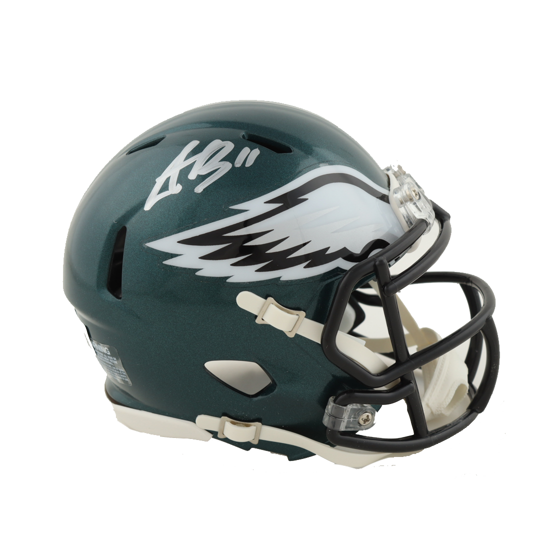 AJ Brown Signed Eagles Speed Mini Helmet (Beckett)