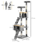 PawHut Cat Tree Scratching House, Activity Play Centre
