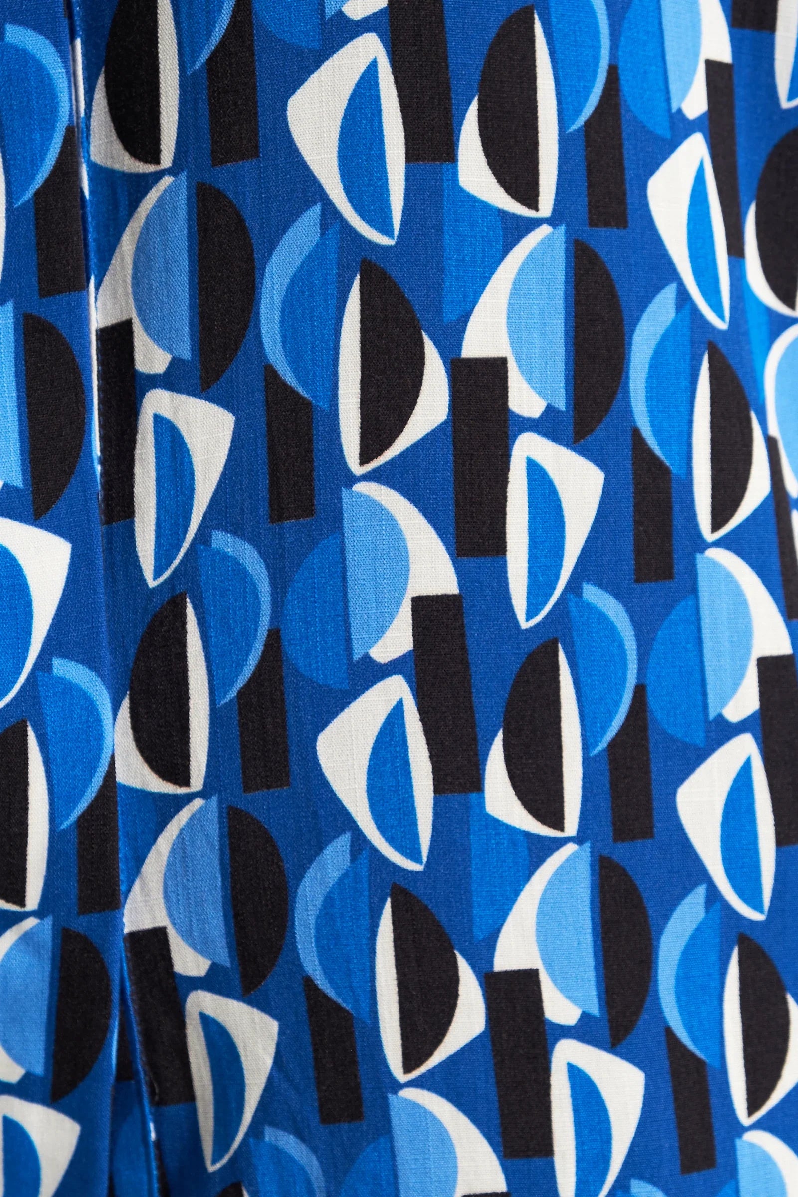 Gwenola Mid Century Retro Print Mini Dress - Blue