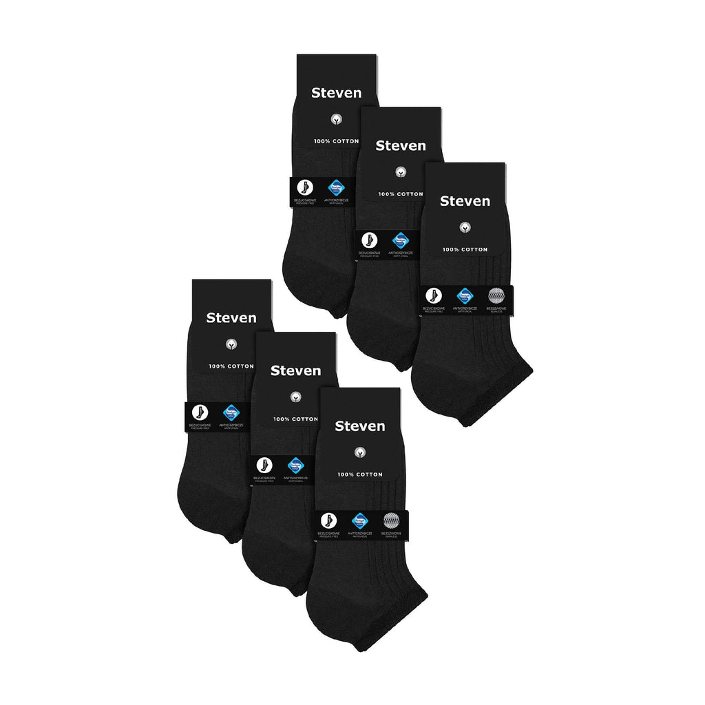 6 Pairs Mens 100% Cotton Low Cut Trainer Cushioned Ankle Socks