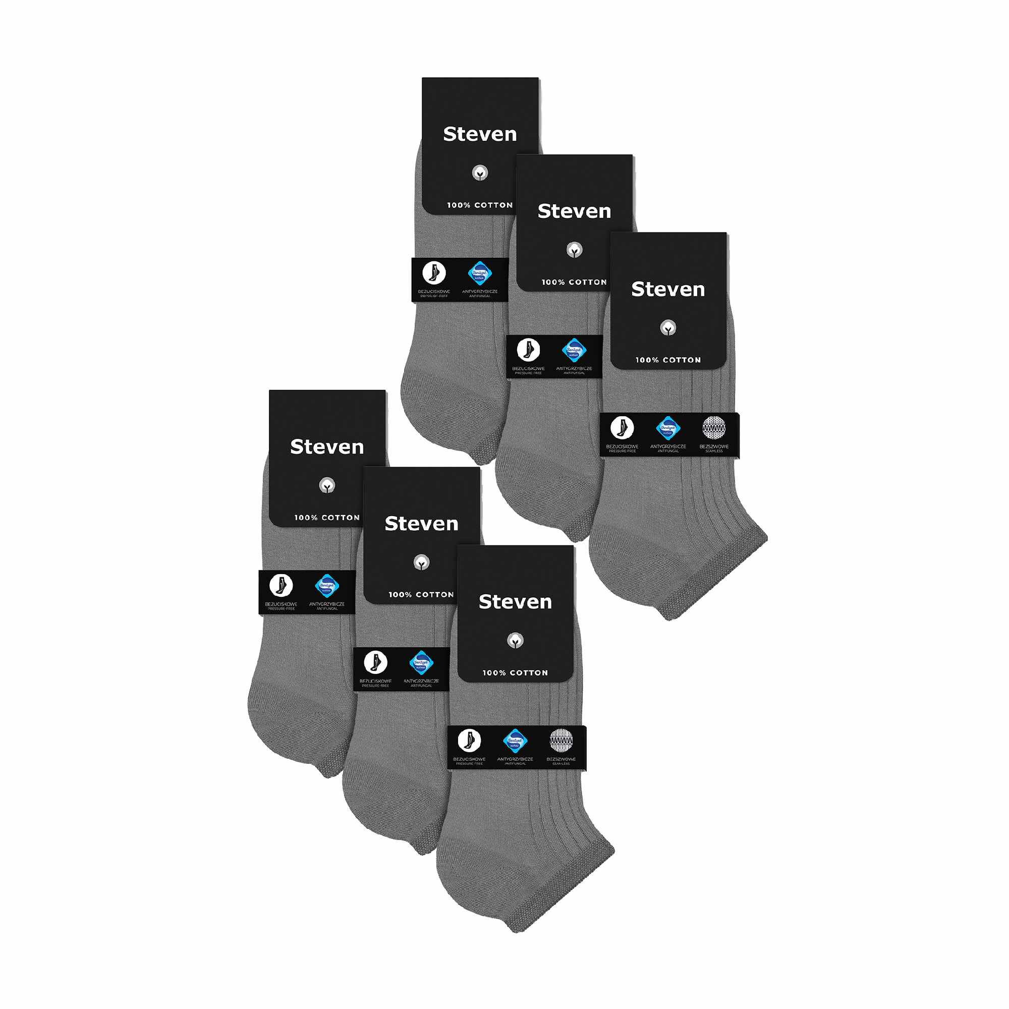 6 Pairs Mens 100% Cotton Low Cut Trainer Cushioned Ankle Socks