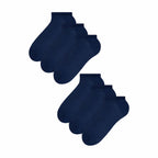 6 Pairs Mens 100% Cotton Low Cut Trainer Cushioned Ankle Socks