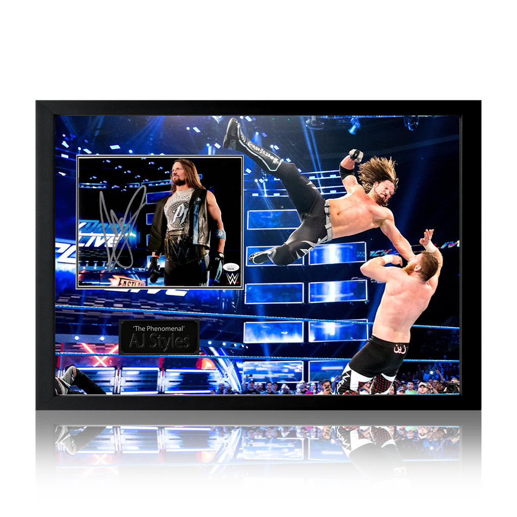 AJ Styles Signed Image Iconic Frame (JSA)