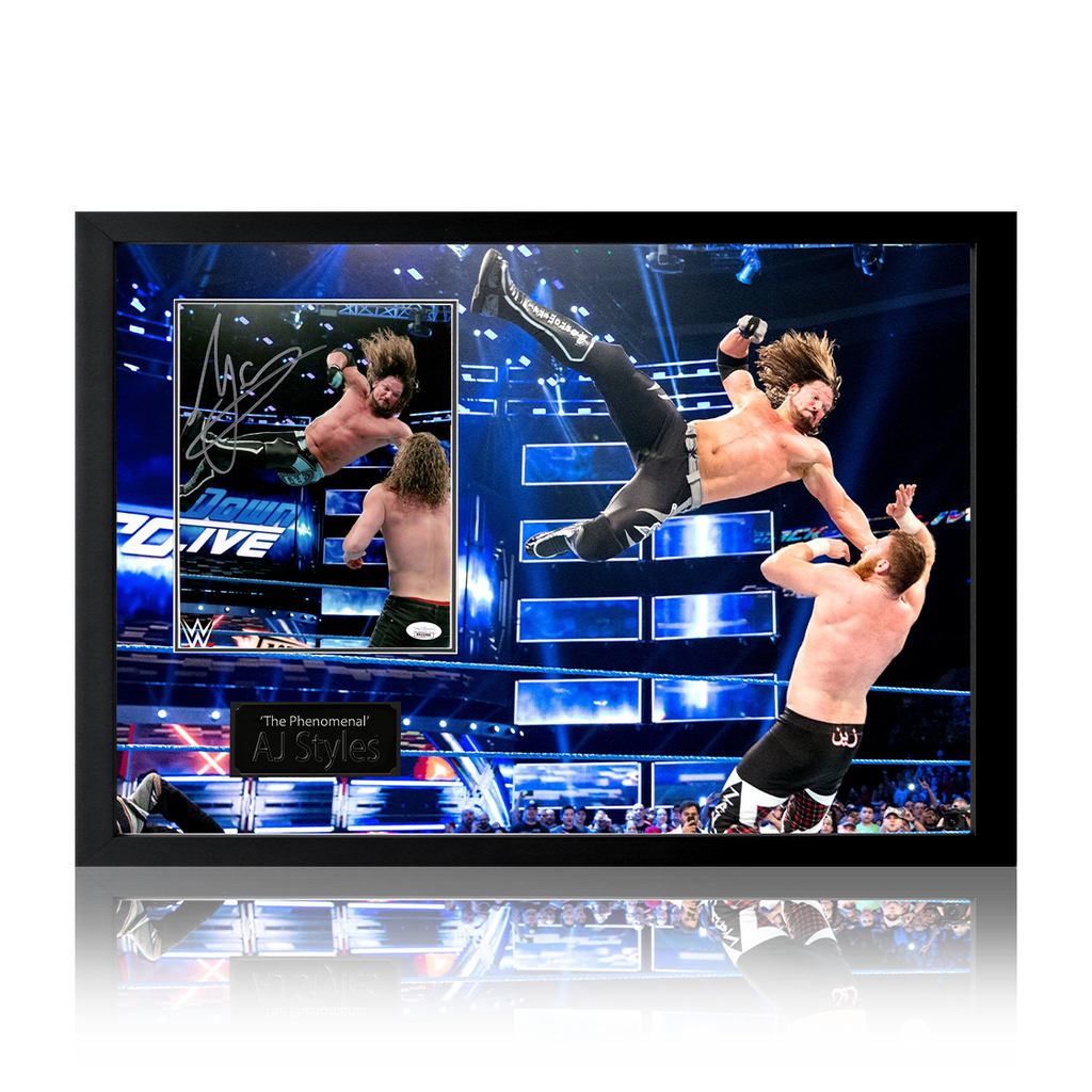 AJ Styles Signed Image Iconic Frame (JSA)