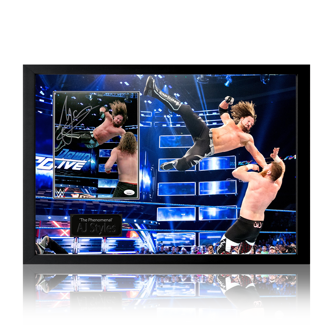 AJ Styles Signed Image Iconic Frame (JSA)