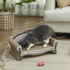 PawHut 2 in 1 Cat Scratcher with Organic Catnip for Indoor Cats, 29.5 x 56 x 26cm, Brown