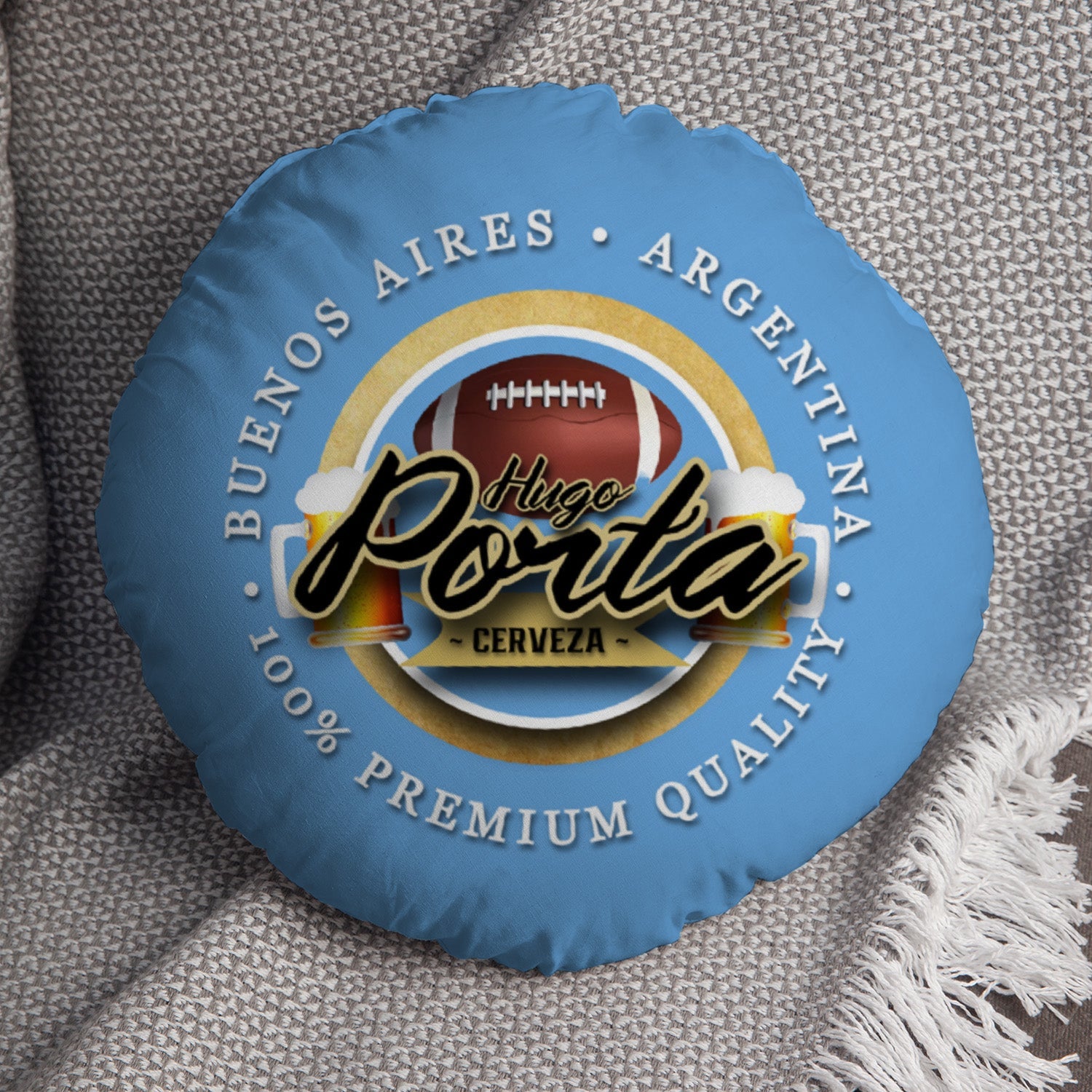 Argentina Rugby Union Porta  - Legend Collection - Circle Cushion 14"