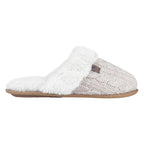 Ladies Cable Knit Faux Fur Thermal Winter Slippers