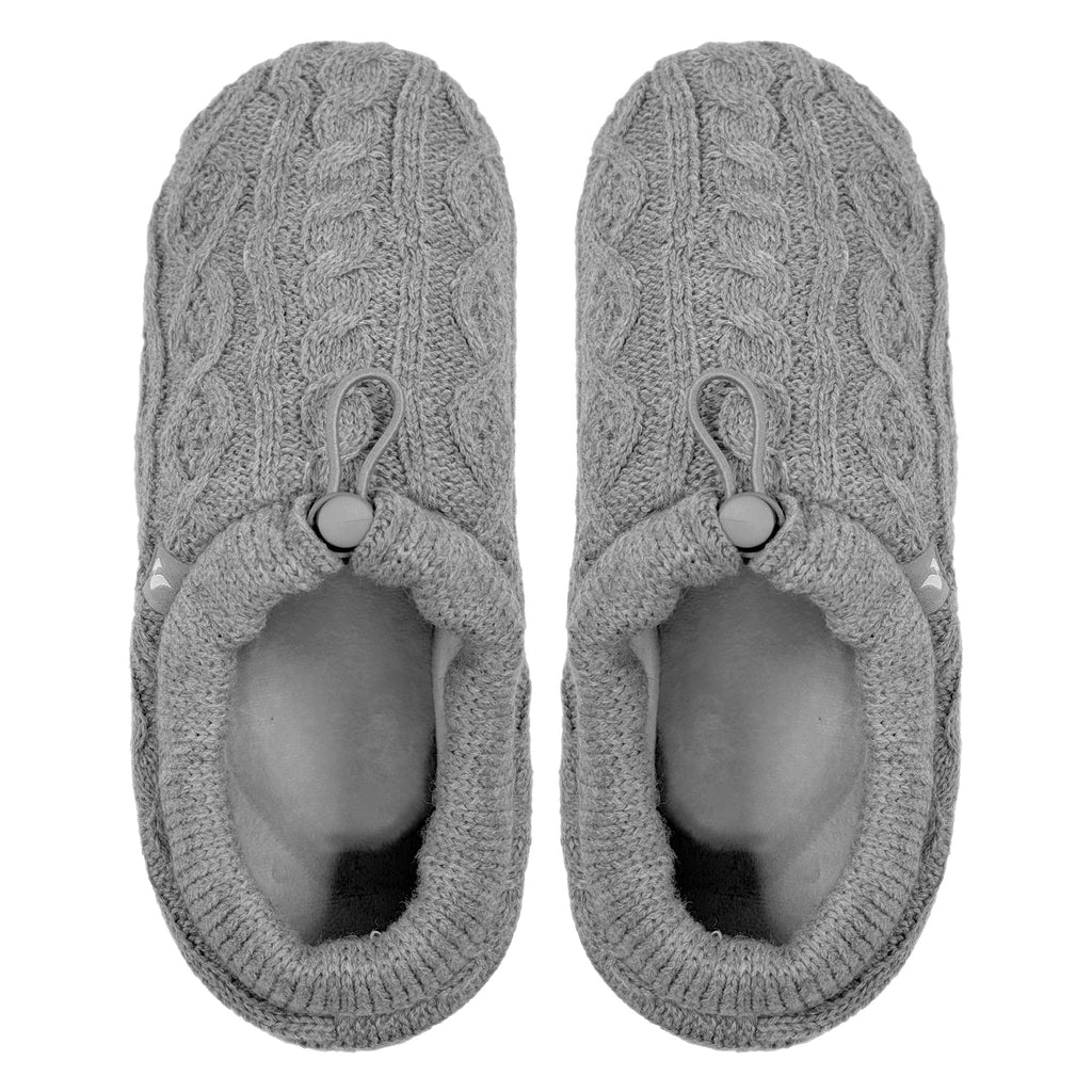Ladies Knitted Drawstring Slippers for Winter