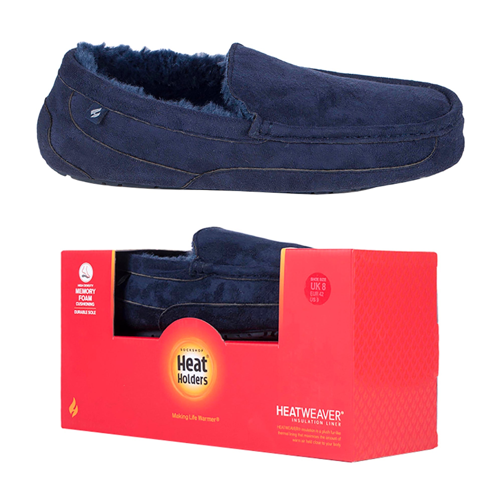 Mens Fleece Lined Memory Foam Slippers for Winter