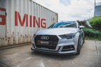 Maxton Design - FRONT SPLITTER V.3 AUDI S3 / A3 S-LINE 8V FACELIFT SEDAN (2016-2020)