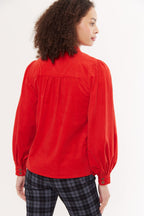 Louche Aviv Baby Cord Long Sleeve Blouse - Red