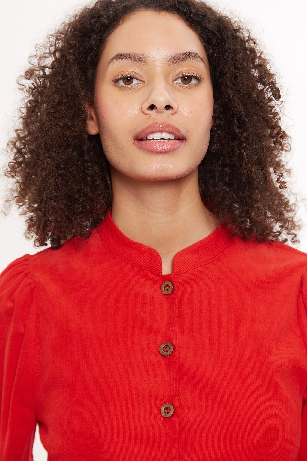 Louche Aviv Baby Cord Long Sleeve Blouse - Red