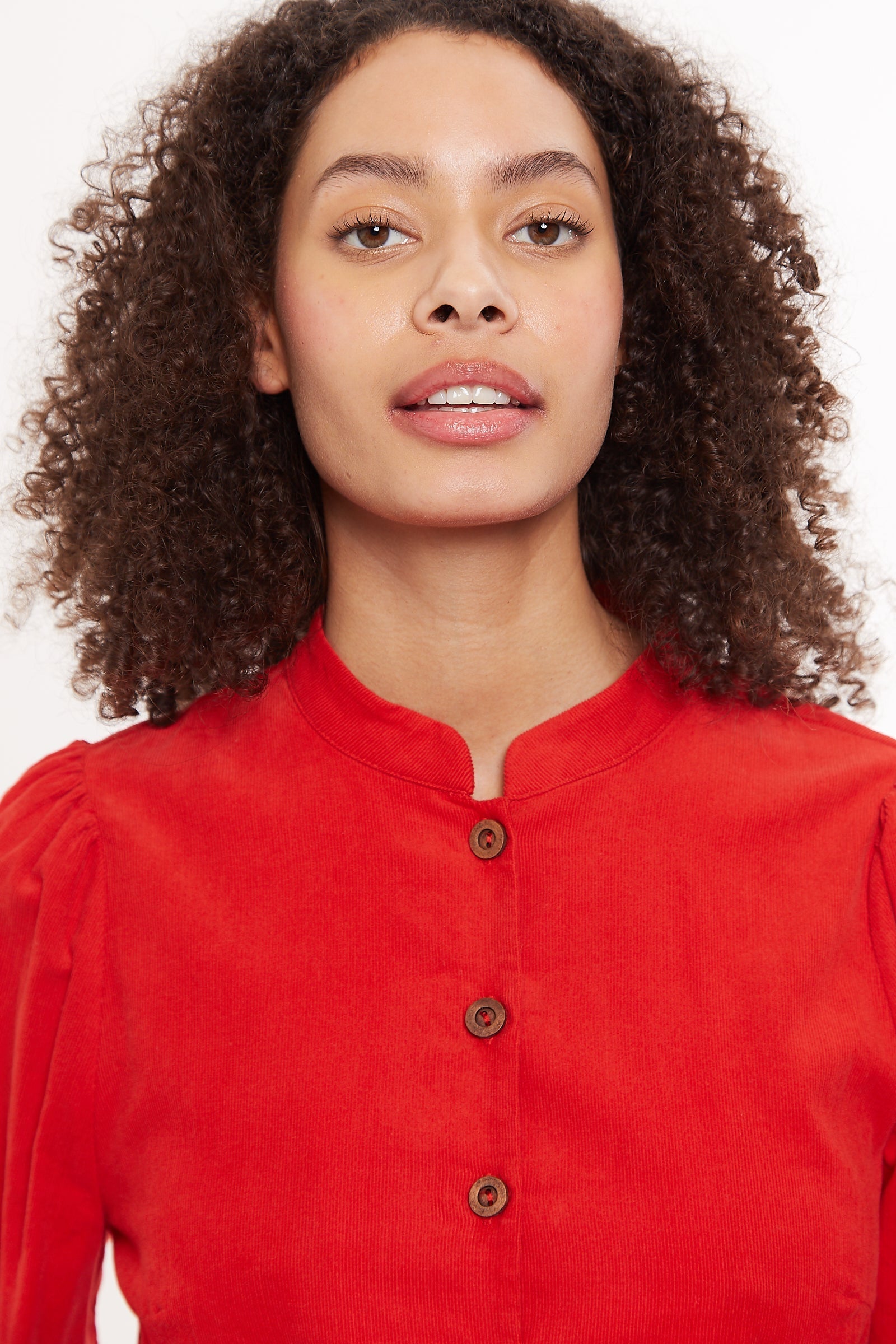 Louche Aviv Baby Cord Long Sleeve Blouse - Red