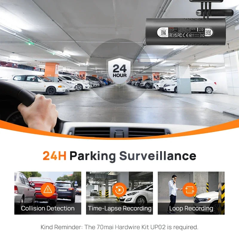 70mai Smart Dash Cam 3 M200  1080P WiFi Car Camera with Voice Control & Parking Mode