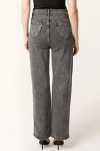 Black Wash Diamond Embellished Straight Leg Jeans