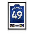 Alejandro Garnacho Signed Chelsea Shirt Premium Frame (Beckett)