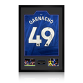 Alejandro Garnacho Signed Chelsea Shirt Premium Frame (Beckett)