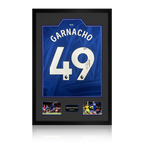 Alejandro Garnacho Signed Chelsea Shirt Premium Frame (Beckett)