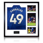 Alejandro Garnacho Signed Chelsea Shirt Elite Frame (Beckett)