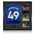 Alejandro Garnacho Signed Chelsea Shirt Elite Frame (Beckett)