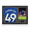 Alejandro Garnacho Signed Chelsea Shirt Classic Frame (Beckett)