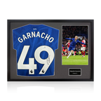 Alejandro Garnacho Signed Chelsea Shirt Classic Frame (Beckett)