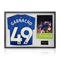 Alejandro Garnacho Signed Chelsea Shirt Classic Frame (Beckett)