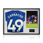 Alejandro Garnacho Signed Chelsea Shirt Classic Frame (Beckett)