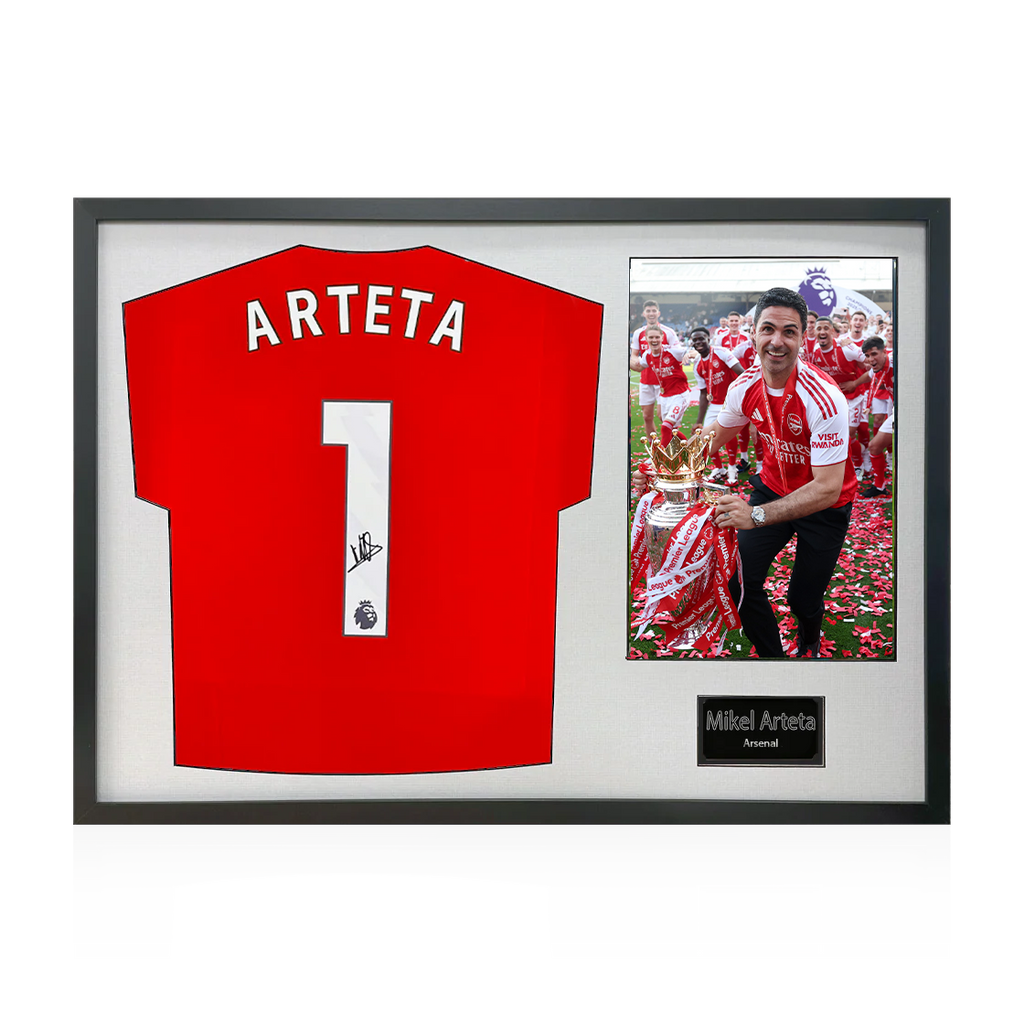 Mikel Arteta Signed Arsenal Champions Shirt Classic Frame