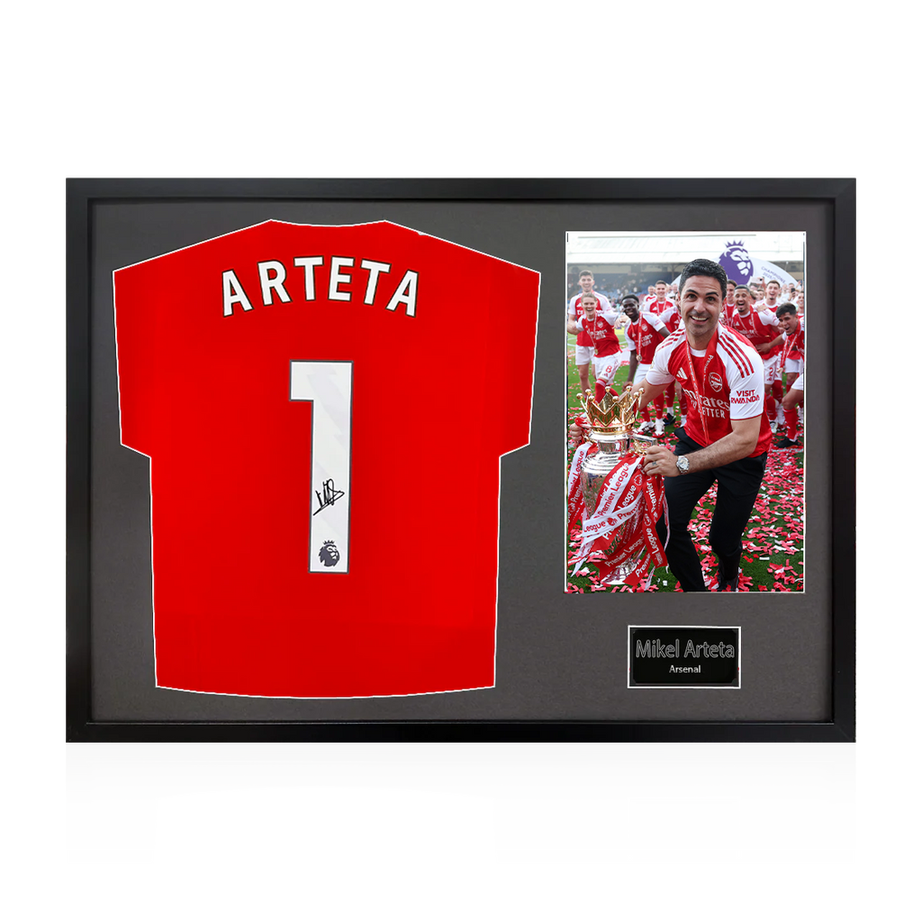 Mikel Arteta Signed Arsenal Champions Shirt Classic Frame