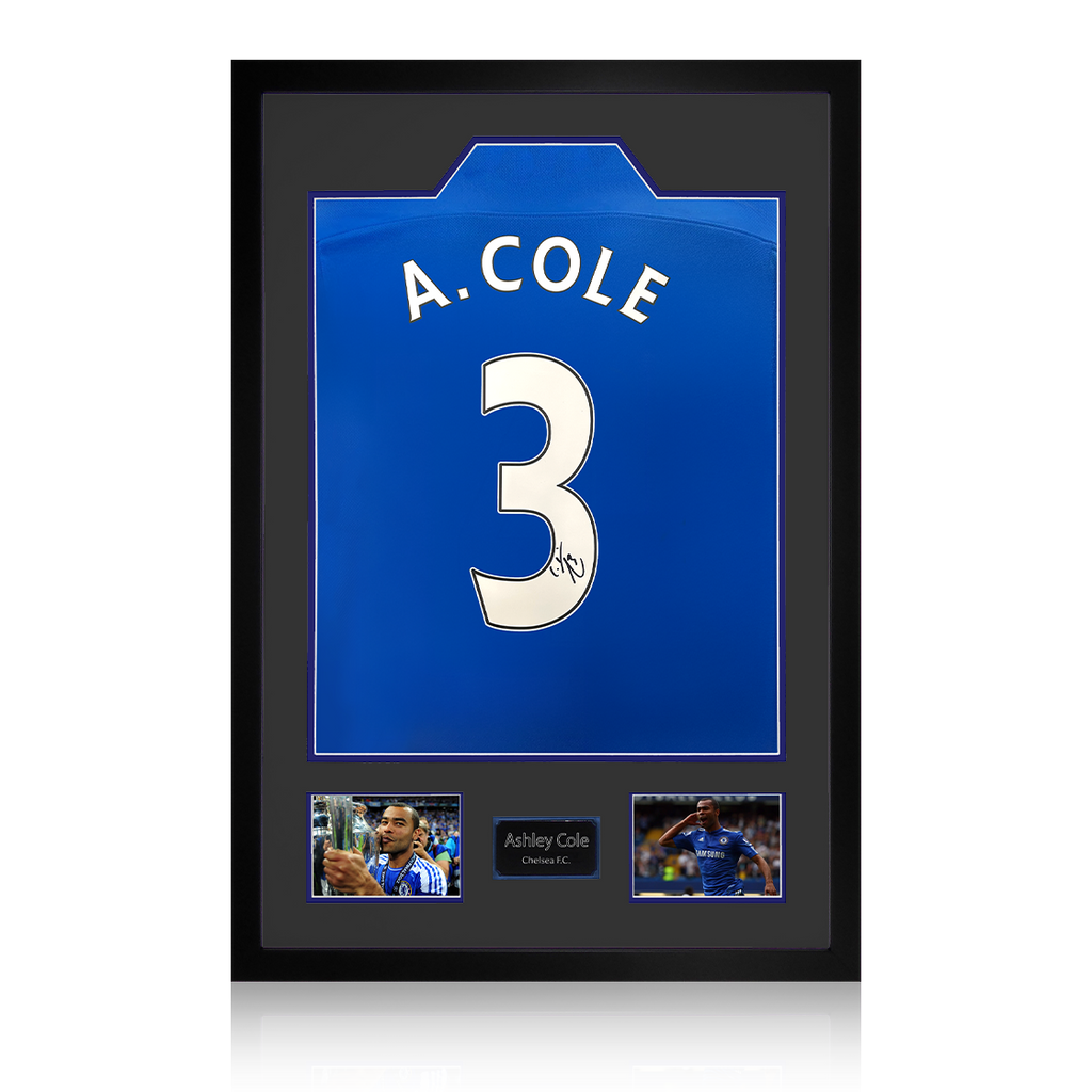 Ashley Cole Signed Chelsea Shirt Premium Frame