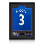 Ashley Cole Signed Chelsea Shirt Premium Frame