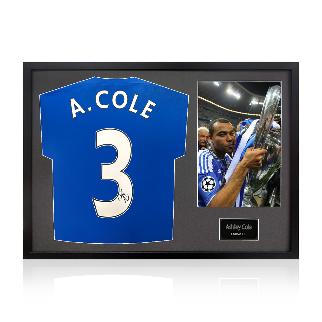 Ashley Cole Signed Chelsea Shirt Classic Frame